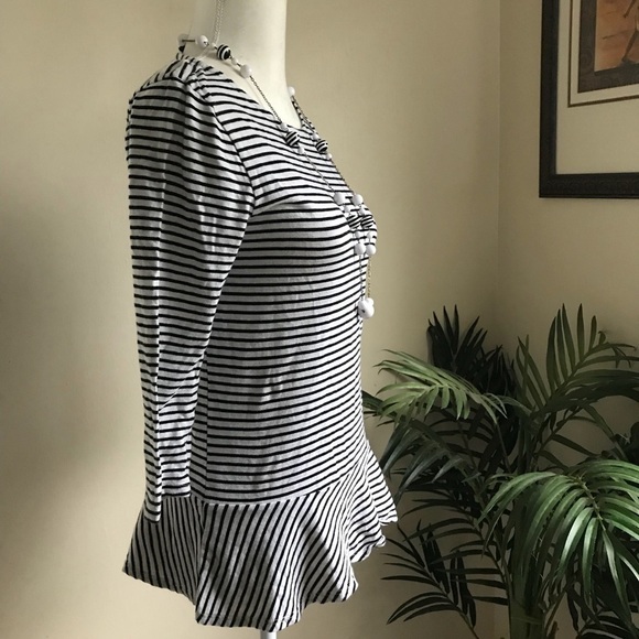 2/$15 Gap 3/4 Sleeve Stripe Cotton Knit Top S - Picture 3 of 5